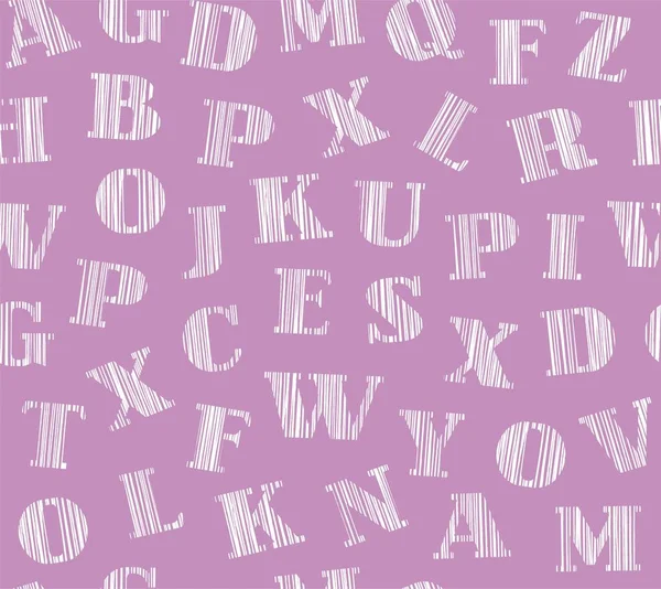 Lettres Anglaises Nuance Blanc Fond Sans Couture Magenta Vecteur Alphabet — Image vectorielle