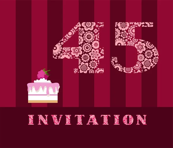 Invitation Ans Gateau Couleur Vecteur L Invitation Fete D Anniversaire Anniversaire Mariage Image Vectorielle Par Elenavdovina C Illustration