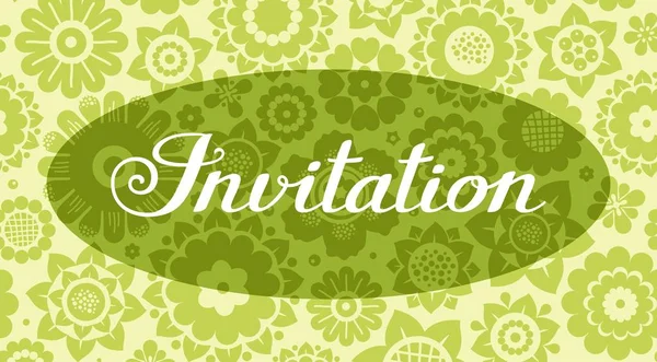 Invitation Floral Background Green Vector English Invitation Event Floral Background — Stock Vector