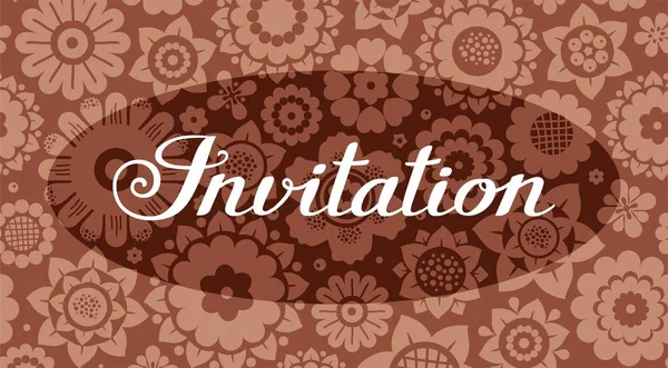 Invitation Floral Background Brown Vector English Invitation Event Floral Background — Stock Vector