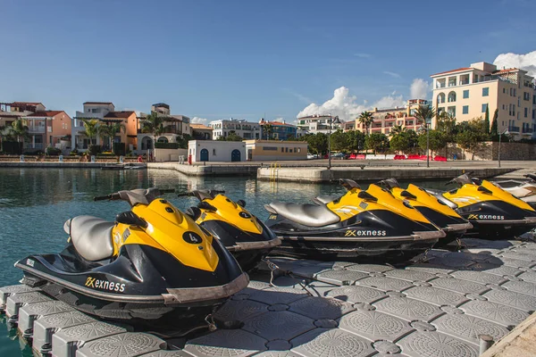Paphos Cyprus March 2020 Modern Jet Skis Sea Harbour — 图库照片