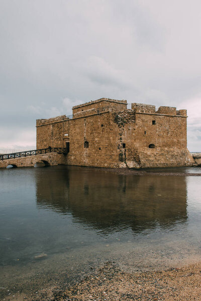 ancient castle in paphos near mediterranean sea
