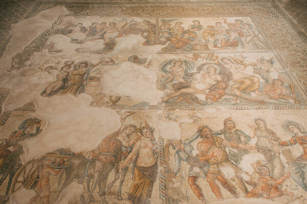 ancient mythology mosaics in house of theseus