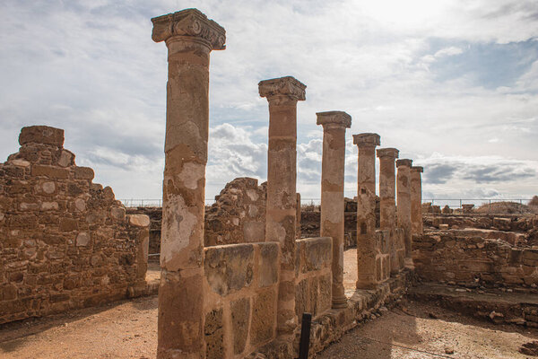 walls and columns of ancient House of Theseus  