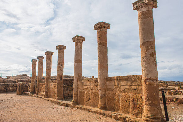 columns and walls of ancient House of Theseus  