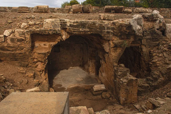 Ruïneerde Kasteel Saranta Kolones Het Oude Archeologische Park — Stockfoto