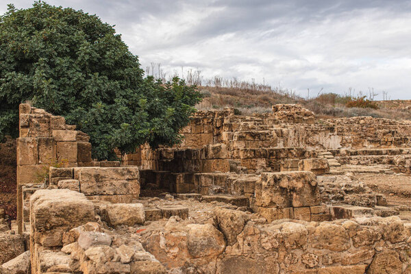 Saranta Kolones castle in old archaeological park