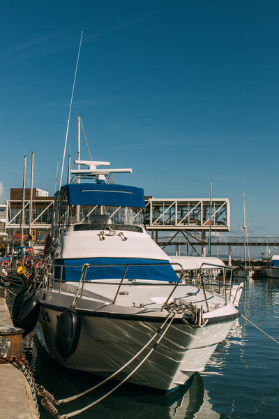 sunshine on docked yacht in mediterranean sea