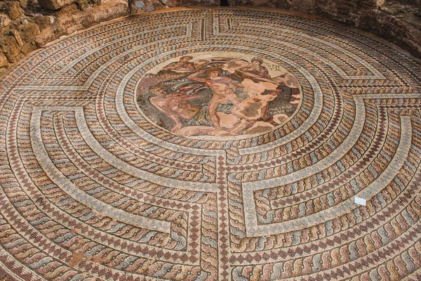 Greek mythology mosaics in house of theseus — Stock Photo