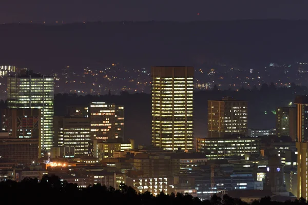 Pretoria City Luci Centrali Notte Sud Africa Immagini Stock Royalty Free
