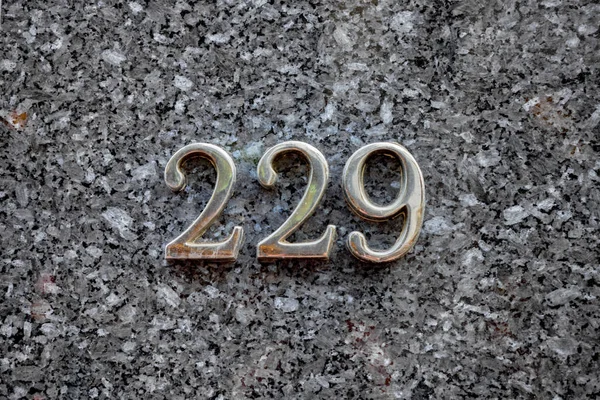 Numer Domu Chrome Dwieście Dwadzieścia Dziewięć 229 — Zdjęcie stockowe