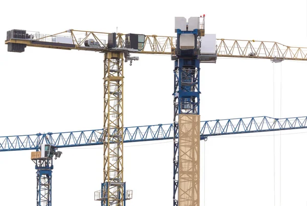 Group of construction cranes — Stock Photo, Image