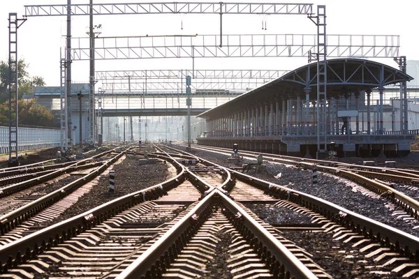 Perspective of the railway junction — Stock Photo, Image