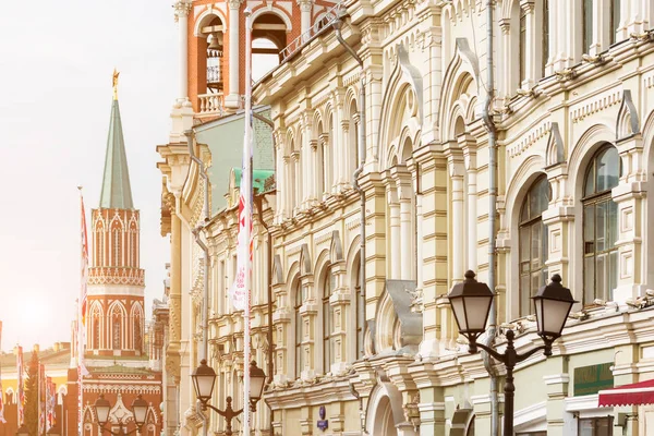 Close-up van Nikolskaya Street in Moskou — Stockfoto