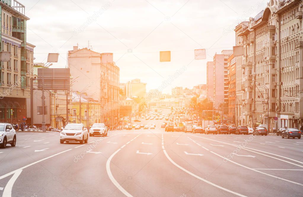 Multilane avenue with cars