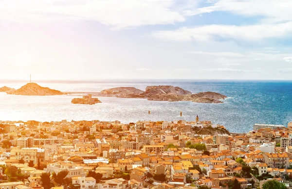 Marseille pohled při západu slunce — Stock fotografie