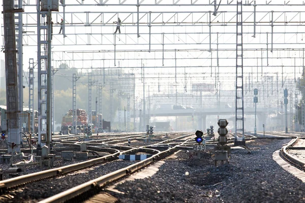 Endüstriyel tren yolları — Stok fotoğraf