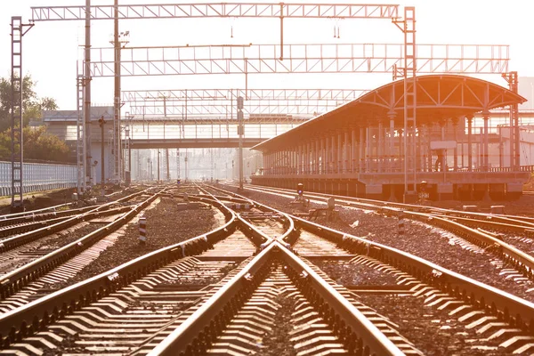 Perspective of the railway junction — Stock Photo, Image