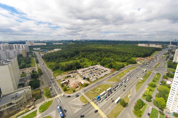 Areal view of the highway crossroad — Stock Photo, Image