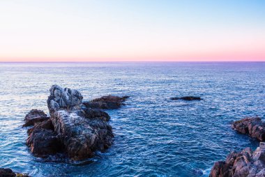 Pasifik Okyanusu görünümünü akşam