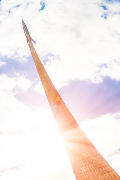 Monumen Penakluk Ruang Angkasa di Moskow, Rusia — Stok Foto