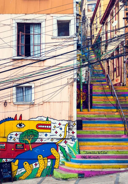 Graffiti Valparaiso içinde — Stok fotoğraf