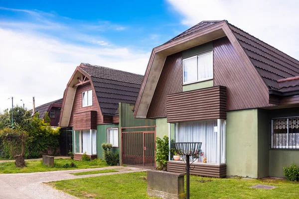 Típicas Casas Chilenas Dos Plantas Valdivia — Foto de Stock