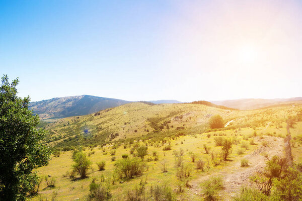 View of the mountains mear Talca, Chile