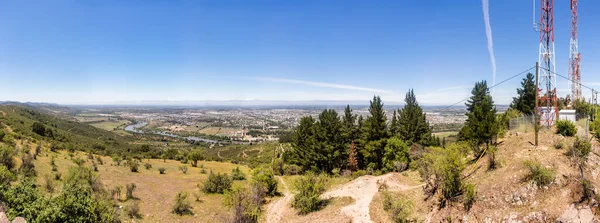 Panoramiczny Widok Góry Rzekę Miasto Talca Chile — Zdjęcie stockowe