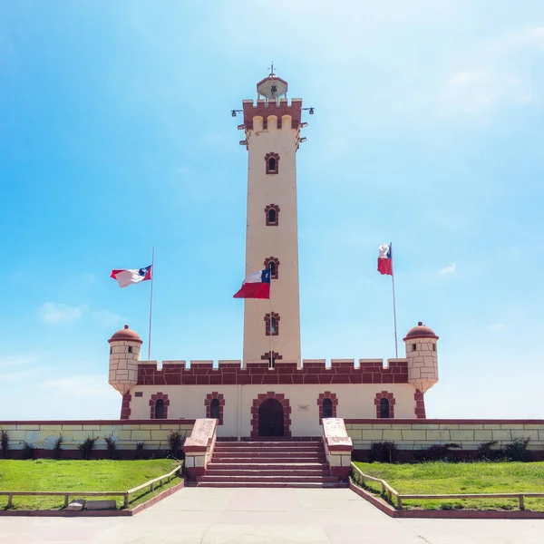 Vew Monumental Lighthouse Serena Napsütéses Napon Chile — Stock Fotó