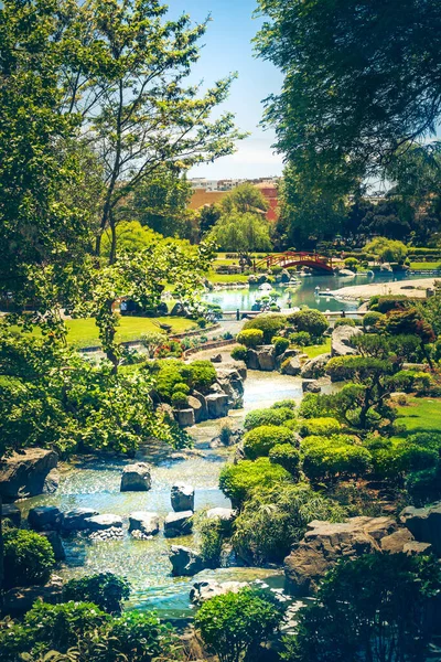 Belo Jardim Japonês Com Córrego Serena Chile — Fotografia de Stock