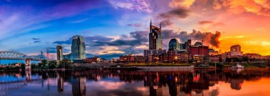 Gün batımı ile Nashville Panorama