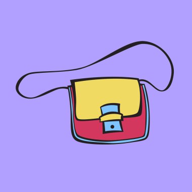 vektör renkli stilize el çantası