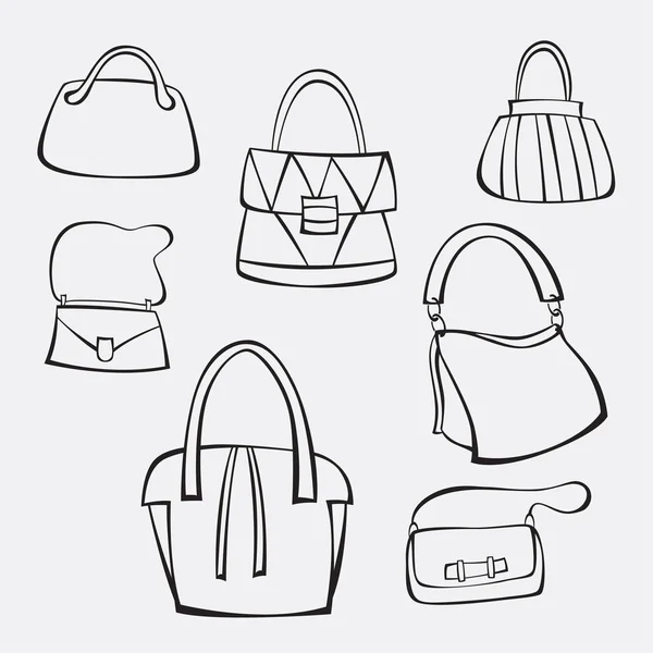 Conjunto de bolsos vectoriales — Archivo Imágenes Vectoriales