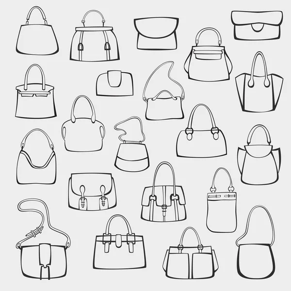 Uppsättning av handväskor — Stock vektor