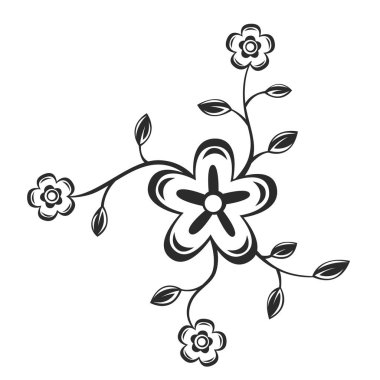 vektör çizilmiş stilize çiçek