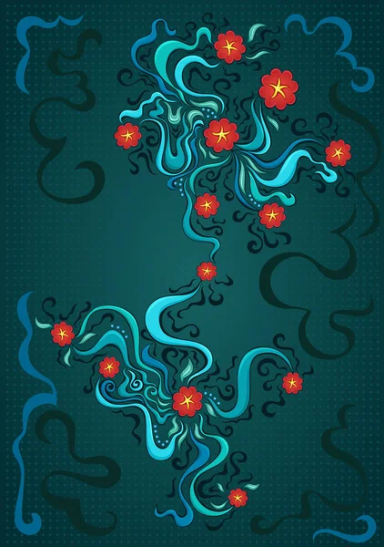 vektör karanlık çiçek süsleme