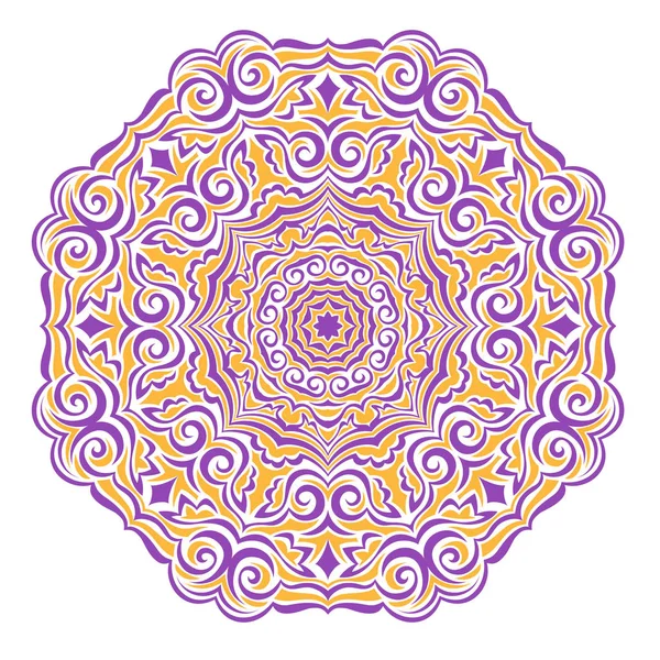 Mandala Rond Vecteur Avec Ornements — Image vectorielle