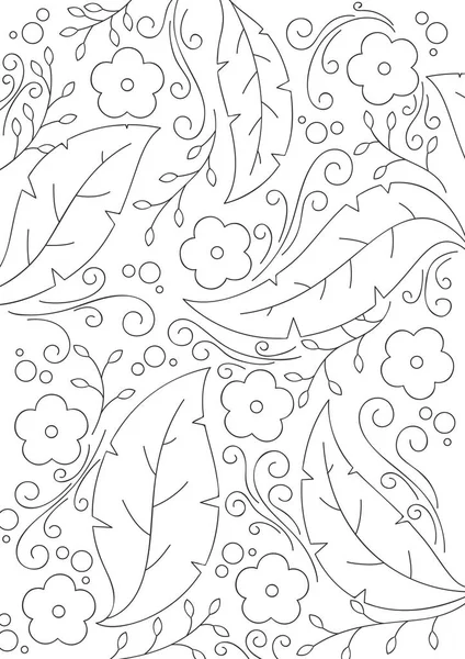 Vecteur Motif Floral Noir Blanc — Image vectorielle