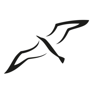 Beyaz arka plan üzerinde stilize vektör kuş