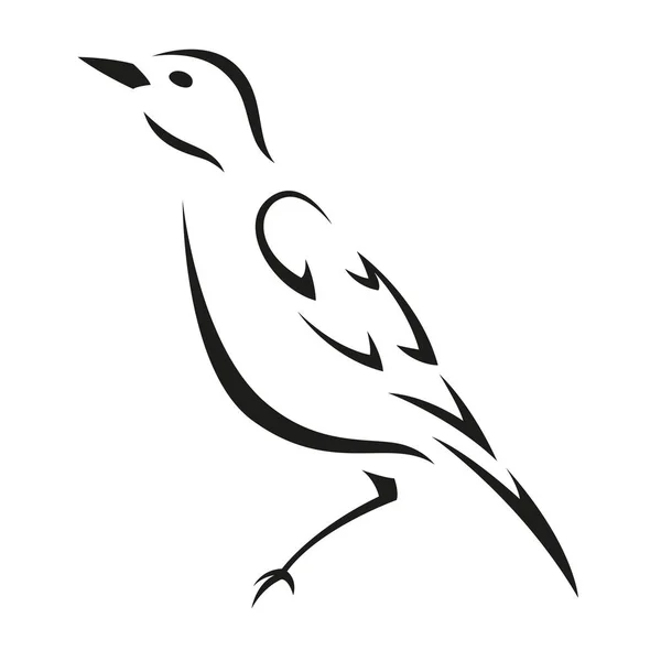 Vector Estilizado Pájaro Sobre Fondo Blanco — Vector de stock