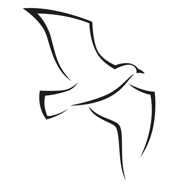 Vektorové Stylizovaného Ptáka Bílém Pozadí — Stockový vektor