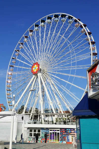 Vienna Austria January 2020 New Ferris Wheel Prater Park Blue — Stock Photo, Image