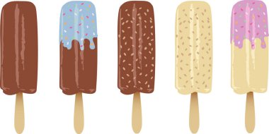 dondurma vektör çikolatalı süt ve renkli sır ile fındık