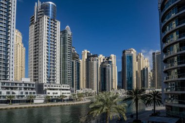 Dubai 'ye git, Birleşik Arap Emirlikleri, Dubai Marina bölgesinde dolaş.