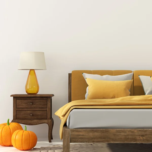 Bedroom with decoration for Halloween — Stock Photo, Image