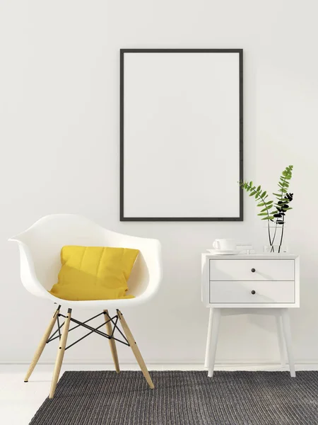 Vysmívat se plakát v bílý interiér — Stock fotografie