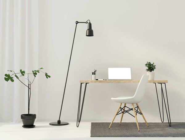 Minimalistic interior  of workplace