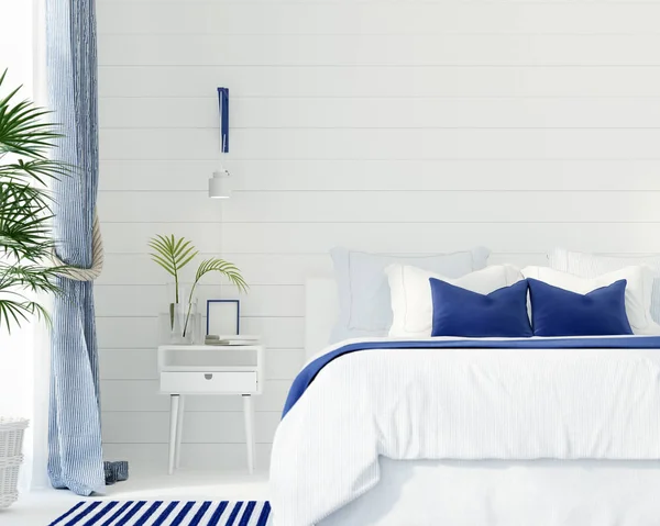 Camera da letto in stile marino — Foto Stock
