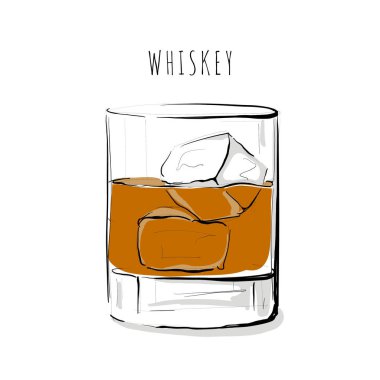 Bir alkollü içki Illustration. Viski 